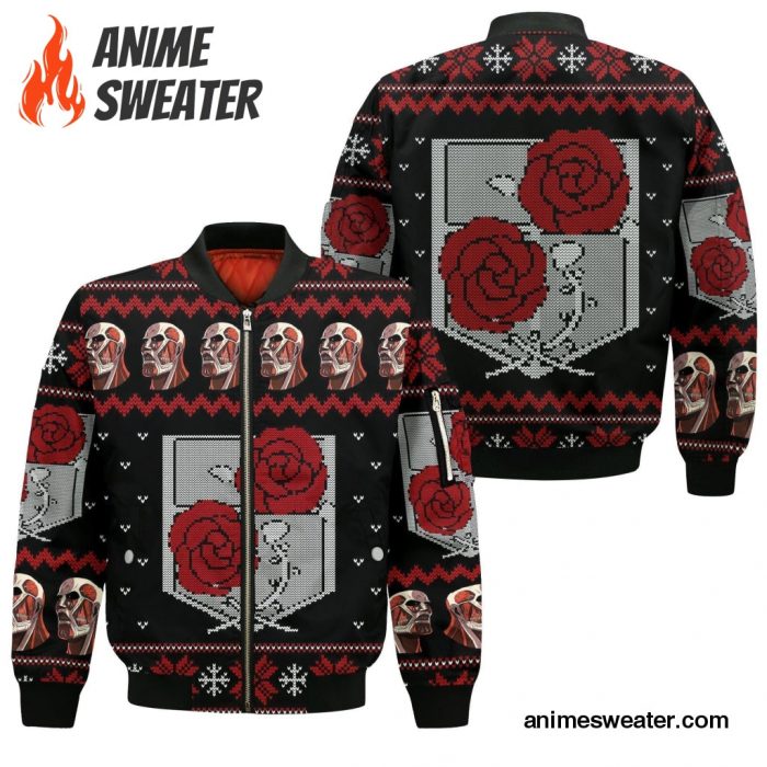 Attack On Titan Ugly Christmas Sweater Garrison  Xmas Gift Custom Clothes