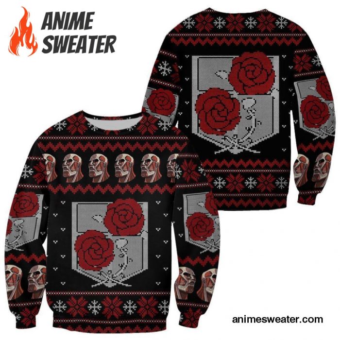 Attack On Titan Ugly Christmas Sweater Garrison  Xmas Gift Custom Clothes