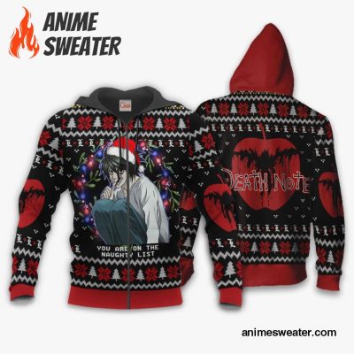 L Lawliet Ugly Christmas Sweater Death Note Anime Xmas Gift VA11