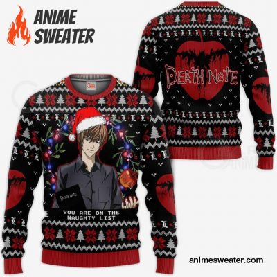 Light Yagami Ugly Christmas Sweater Death Note Anime Xmas Gift VA11