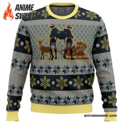 Eren Yeager and Levi Ackerman Attack on Titan Ugly Christmas Sweater