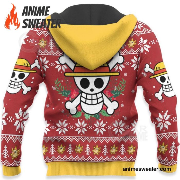 Luffy Ugly Christmas Sweater Funny Face One Piece Anime Xmas Gift VA10