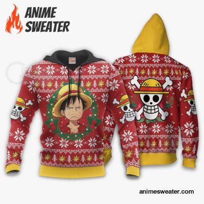 Luffy Ugly Christmas Sweater Funny Face One Piece Anime Xmas Gift VA10