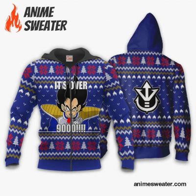 Vegeta Ugly Christmas Sweater It's Over 9000 Funny DBZ Xmas Gift VA10
