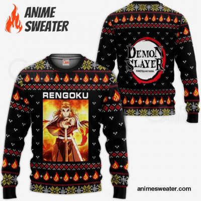 Kyojuro Rengoku Ugly Christmas Sweater Demon Slayer Anime Xmas Gift VA10