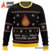 Studio Ghibli May All Your Bacon Burn Calcifer Ugly Christmas Sweater