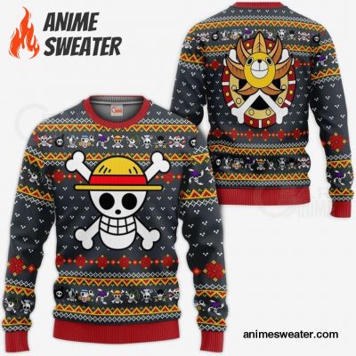 One Piece Ugly Christmas Sweater Straw Hat Priate Xmas Gift VA10