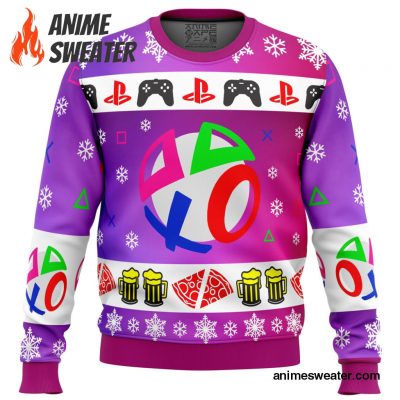 Playstation Neon Ugly Christmas Sweater