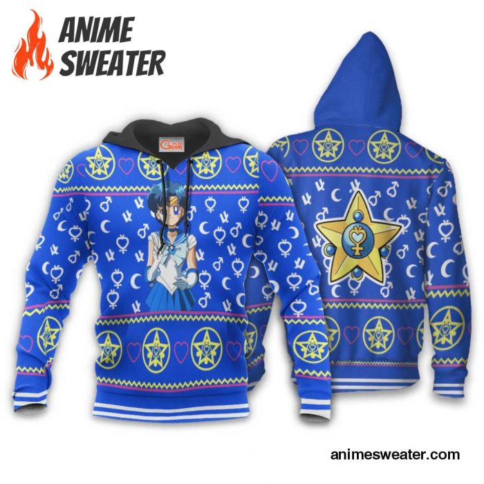 Sailor Mercury Ugly Christmas Sweater Sailor Moon Anime Xmas Gifts Idea