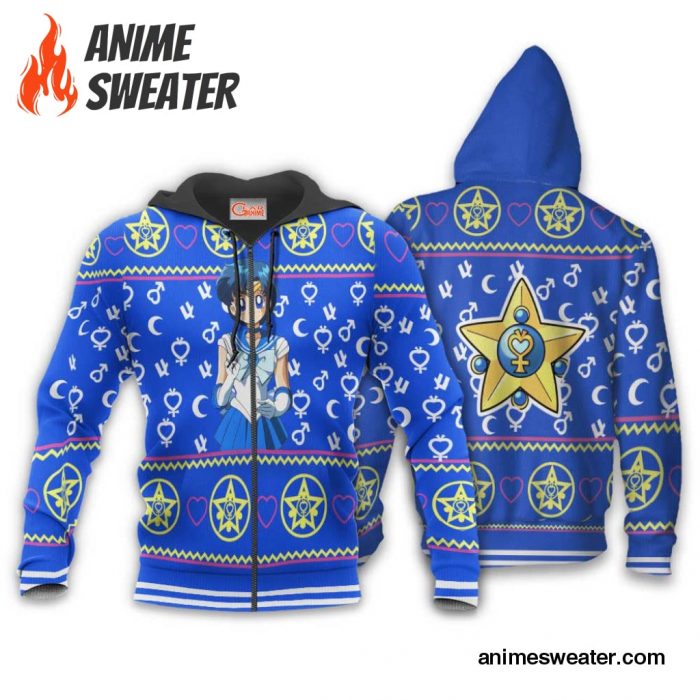 Sailor Mercury Ugly Christmas Sweater Sailor Moon Anime Xmas Gifts Idea