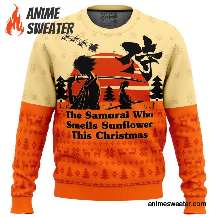 Samurai Champloo The Samurai Who Smells Sunflower This Christmas Ugly Christmas Sweater