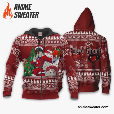Ken Kaneki Santa Ugly Christmas Sweater Tokyo Ghoul Anime Xmas VA11