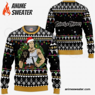 Yami Sukehiro Ugly Christmas Sweater Black Clover Anime Xmas Gift VA11