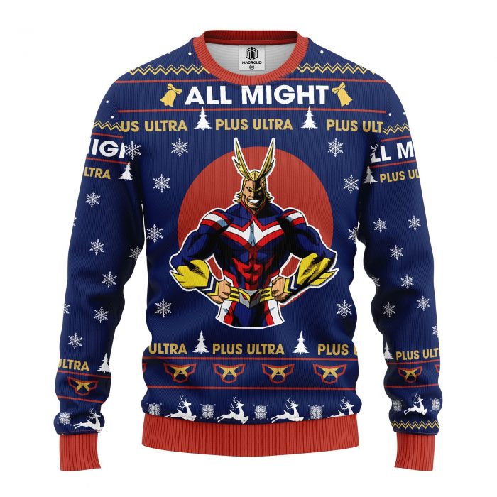 FontMyHeroAcademiaAllMightmkup - Anime Ugly Sweater