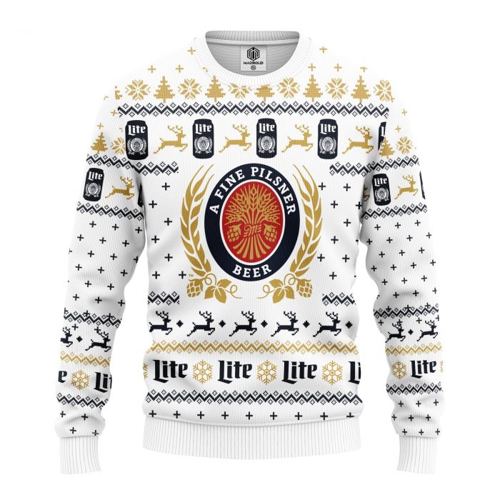 MILLERLITEV5frontmc - Anime Ugly Sweater