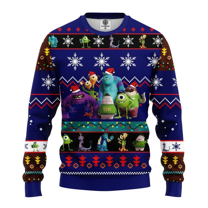 SweaterFrontMonstersUniversitymkup - Anime Ugly Sweater