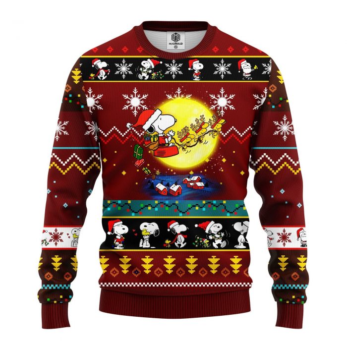 SweaterFrontSnoopyRedmkup - Anime Ugly Sweater