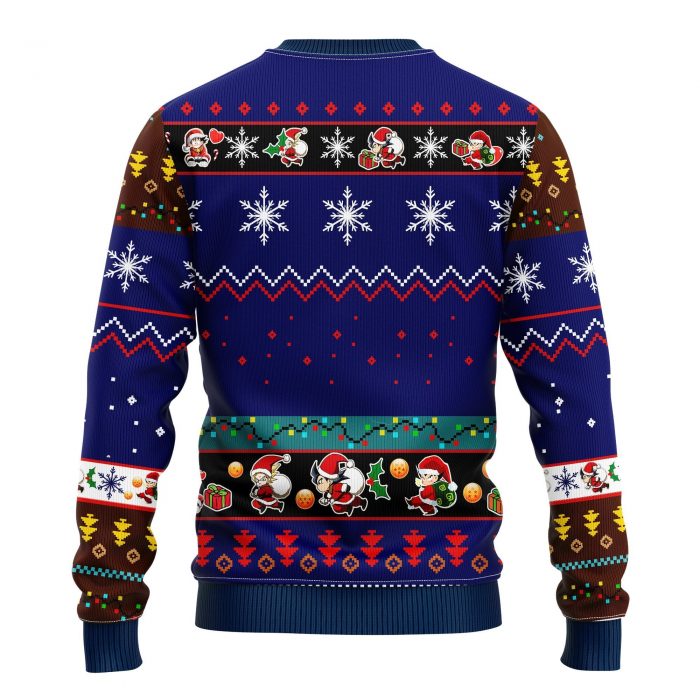 backDragonBallBlueChristmasmkup - Anime Ugly Sweater