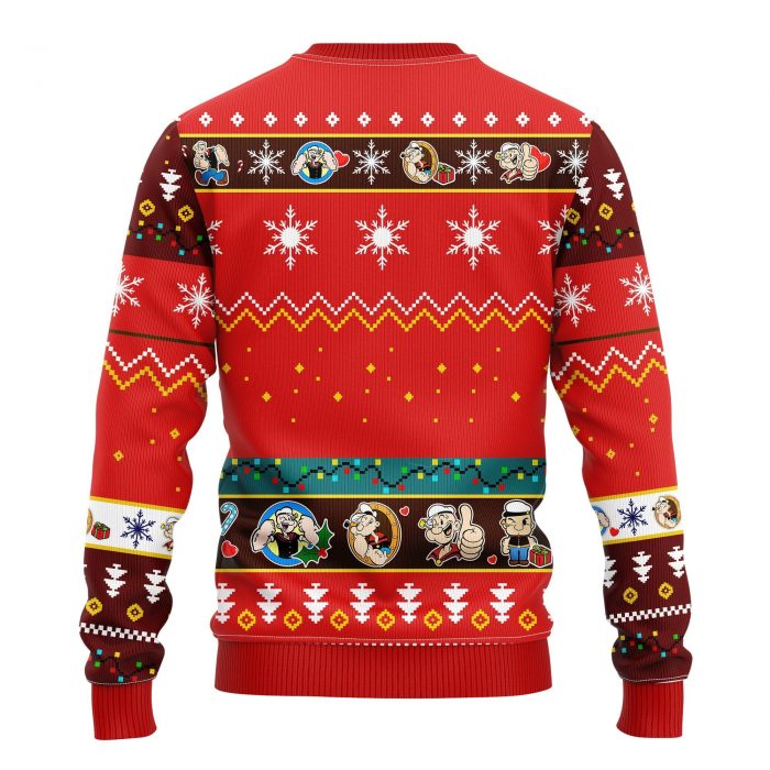 backPopeyesChristmasmkup - Anime Ugly Sweater