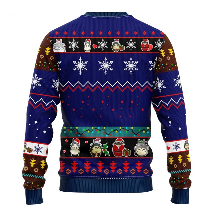 backTotoroBlueChristmasmkup - Anime Ugly Sweater