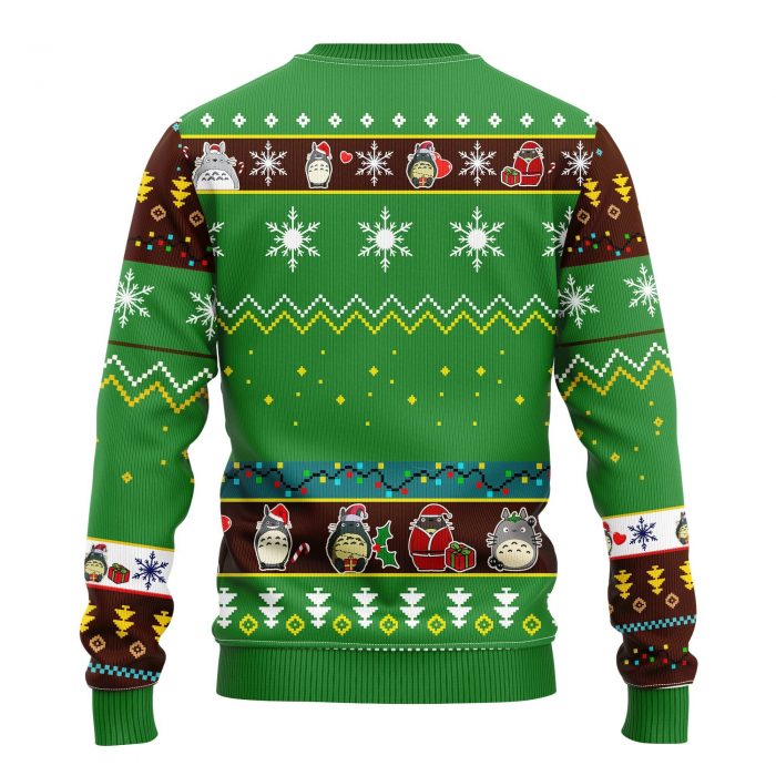 backTotoroGreenChristmasmkup - Anime Ugly Sweater