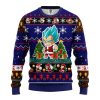 fontDragonBallBlueChristmasmkup - Anime Ugly Sweater