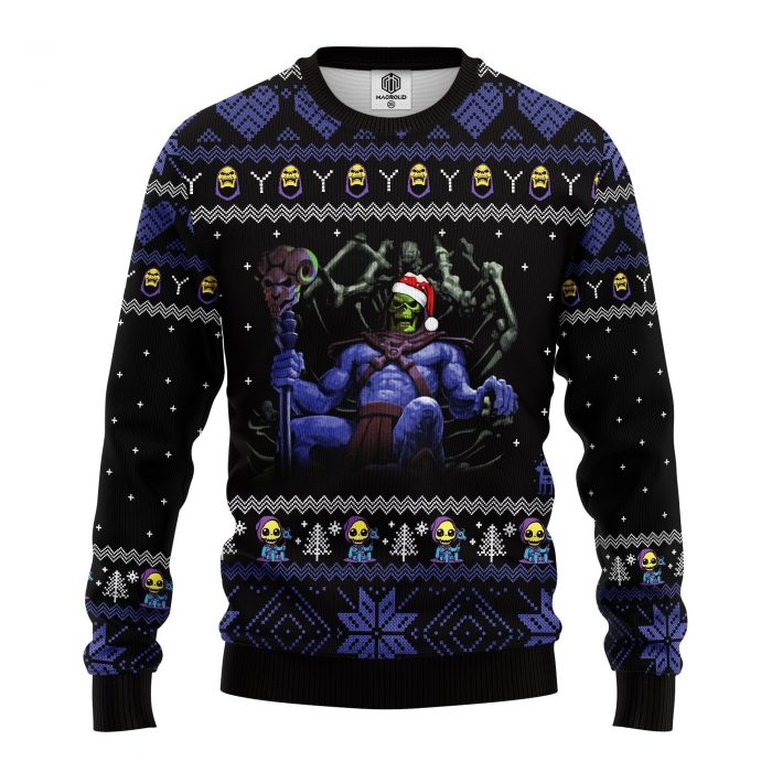 fontSKELETORKNITTINGPATTERN3DPRINTUGLYCHRISTMASSWEATERmkup - Anime Ugly Sweater