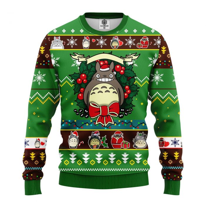 fontTotoroGreenChristmasmkup - Anime Ugly Sweater