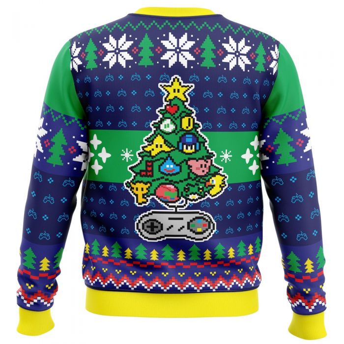 A Classic Gamer Christmas PC Ugly Christmas Sweater back mockup - Anime Ugly Sweater