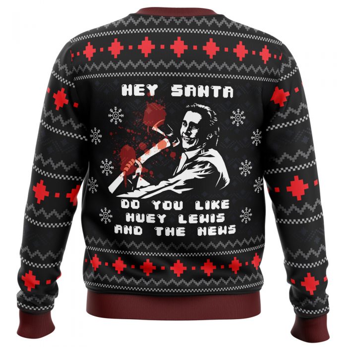 American Santa American Psycho PC men sweatshirt BACK mockup - Anime Ugly Sweater