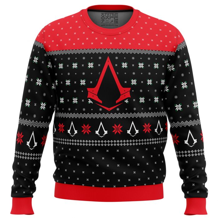 Assassin Insignia Symbol Assassins Creed men sweatshirt FRONT mockup - Anime Ugly Sweater