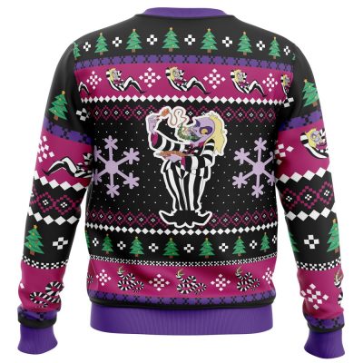 Beetleguise Beetlejuice PC Ugly Christmas Sweater back mockup - Anime Ugly Sweater