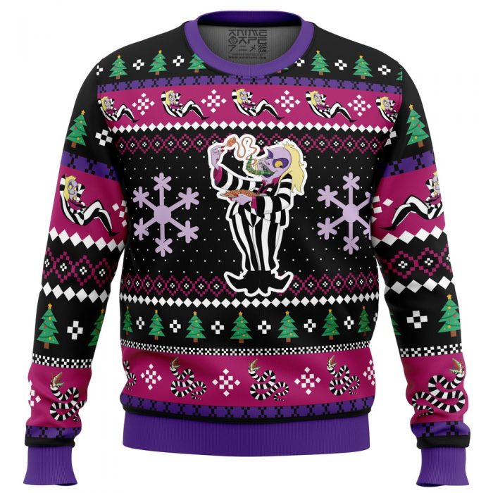 Beetleguise Beetlejuice PC Ugly Christmas Sweater front mockup - Anime Ugly Sweater