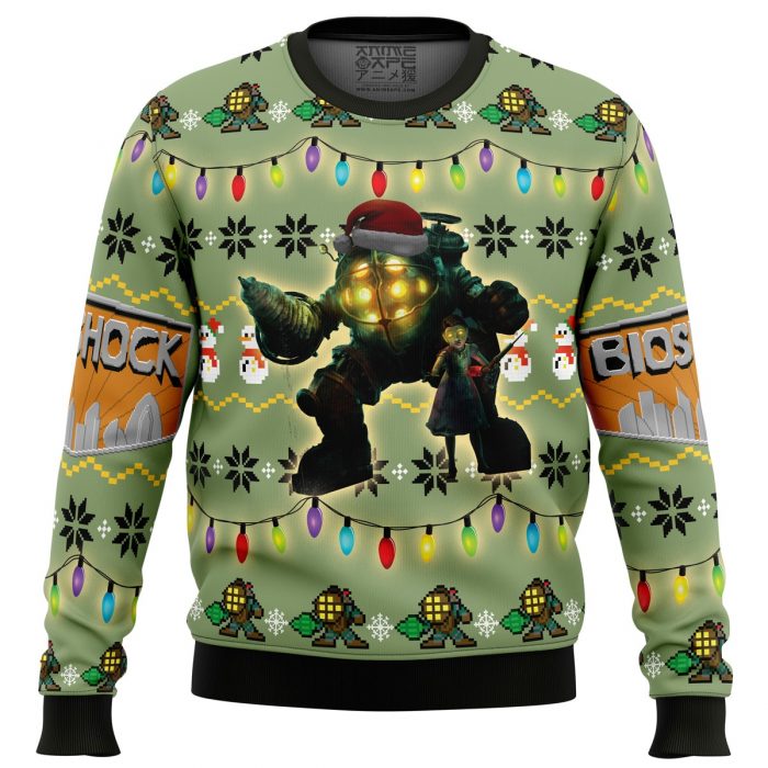 Bioshock Sweater front - Anime Ugly Sweater