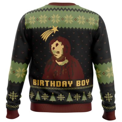 Birthday Boy PC men sweatshirt BACK mockup - Anime Ugly Sweater