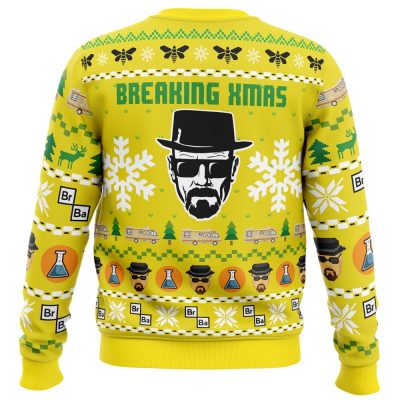 Breaking Xmas Breaking Bad PC Ugly Christmas Sweater back mockup - Anime Ugly Sweater