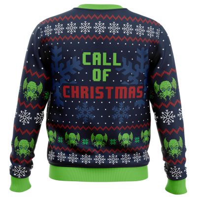 Call Of Christmas Cthulhu PC men sweatshirt BACK mockup - Anime Ugly Sweater