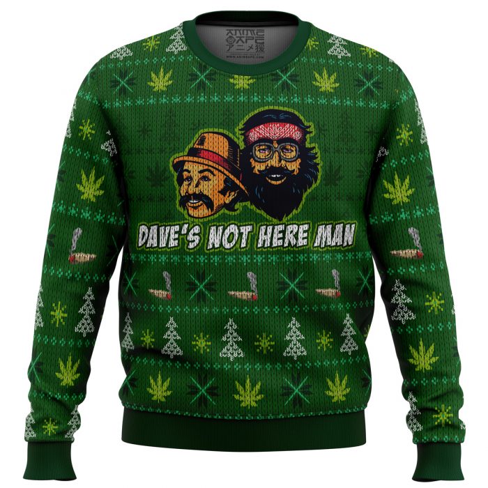 Cheech And Chong men sweatshirt FRONT mockup - Anime Ugly Sweater