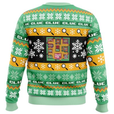 Christmas Clue BG PC Ugly Christmas Sweater back mockup - Anime Ugly Sweater