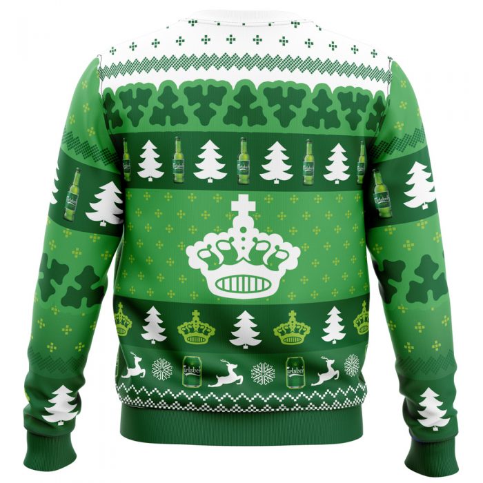 Christmas Drink Carlsberg Beer men sweatshirt BACK mockup - Anime Ugly Sweater