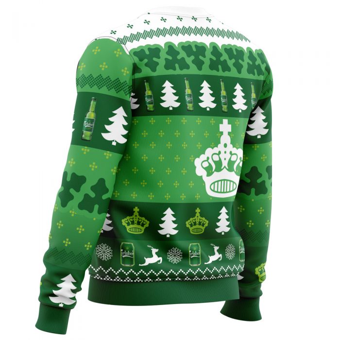 Christmas Drink Carlsberg Beer men sweatshirt SIDE BACK mockup - Anime Ugly Sweater