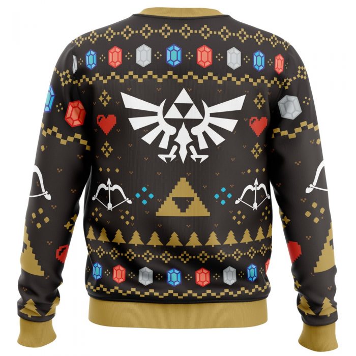 Christmas Hero Legend of Zelda PC men sweatshirt BACK mockup - Anime Ugly Sweater