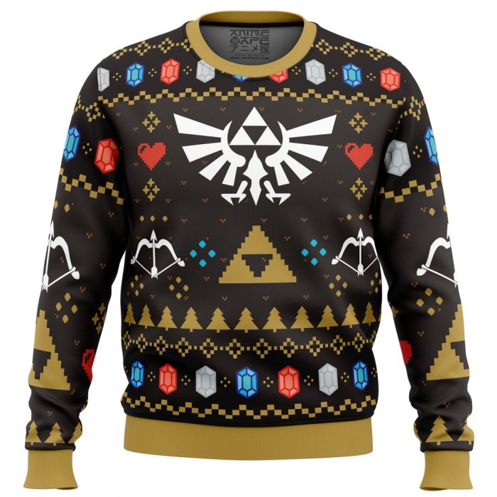 Christmas Hero Legend of Zelda PC men sweatshirt FRONT mockup - Anime Ugly Sweater