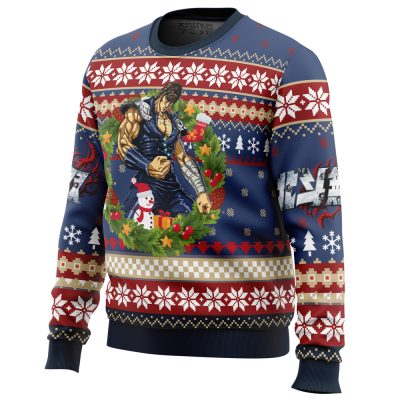 Christmas Kenshiro Fist of The North Star men sweatshirt SIDE FRONT mockup - Anime Ugly Sweater