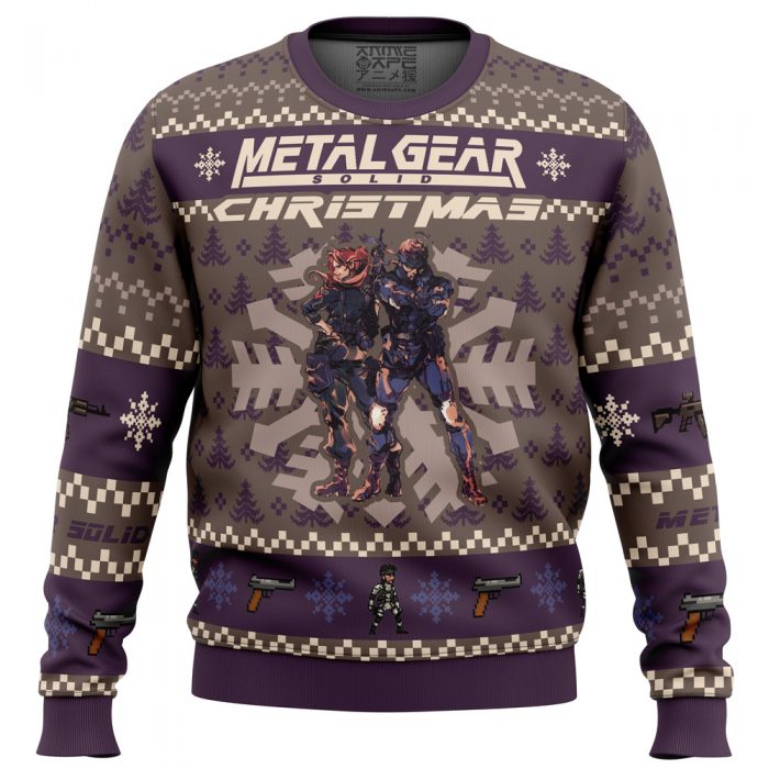 Christmas Metal Gear Solid men sweatshirt FRONT mockup - Anime Ugly Sweater