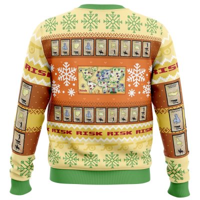 Christmas Risk BG PC Ugly Christmas Sweater back mockup - Anime Ugly Sweater