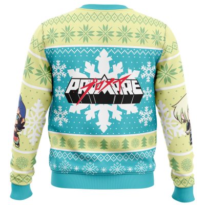 Christmas Snowflakes Promare men sweatshirt BACK mockup - Anime Ugly Sweater