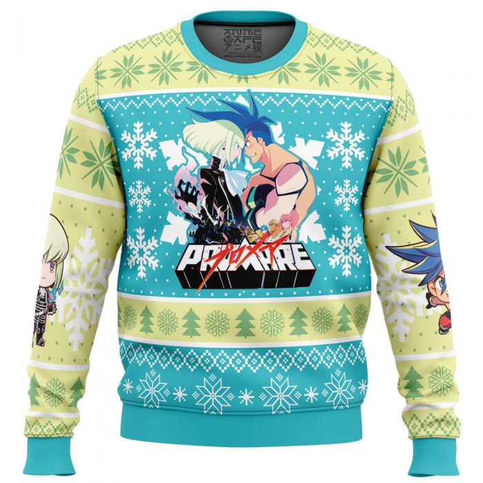 Christmas Snowflakes Promare men sweatshirt FRONT mockup - Anime Ugly Sweater