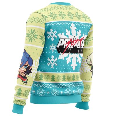 Christmas Snowflakes Promare men sweatshirt SIDE BACK mockup - Anime Ugly Sweater