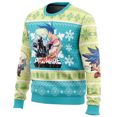 Christmas Snowflakes Promare men sweatshirt SIDE FRONT mockup - Anime Ugly Sweater